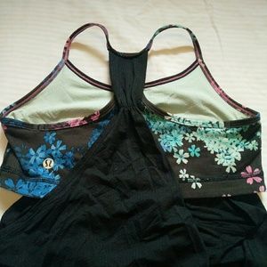 Lululemon No Limits Black Floral Yoga Tank Top S